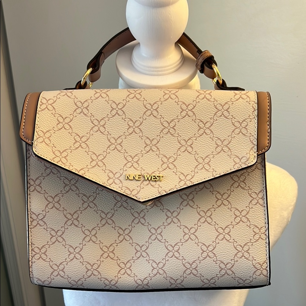 Nine West Cream and Pink Women's Bag